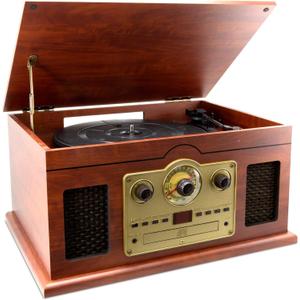 iLive 6-in-1 Bluetooth Turntable Music System, (ITTB610LW)