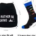 GOAUS Fishing Hunting Camping Gifts Funny Hat and Socks, Gifts for Men Boys Dad Son Husband Boyfriend Grandpa