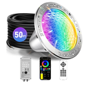 CAtArt 120V LED RGBW Color Change Pool Light for Inground Pools,10 Inch 35W Inground Pool Light with 50ft Cord,Controller,Remote and APP Control Fit for 10" Large Wet Niches