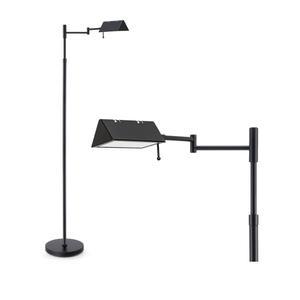 VONLUCE Dimmable LED Floor Lamp, 56" Floor Lamp for Living Room with Adjustable Height Swing Arms 3 Color Temperatures, Industrial Standing Pole Lamp for Bedroom Reading, Black
