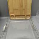 Combler Charcuterie Boards, Bamboo Charcuterie Board with Lid, Cheese Board with Buckle Locking, Sauce Grooves, Cutting Boards for Kitchen, House Warming Gifts New Home, Gifts for Women