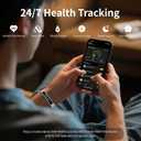 Smart Bracelet,Activity&Fitness Trackers,Touch Screen/Sleep Tracker/Heart Rate/Blood Oxygen,5ATM Waterproof,Multiple Sports Modes,Free App for iOS Android (Rose Gold)