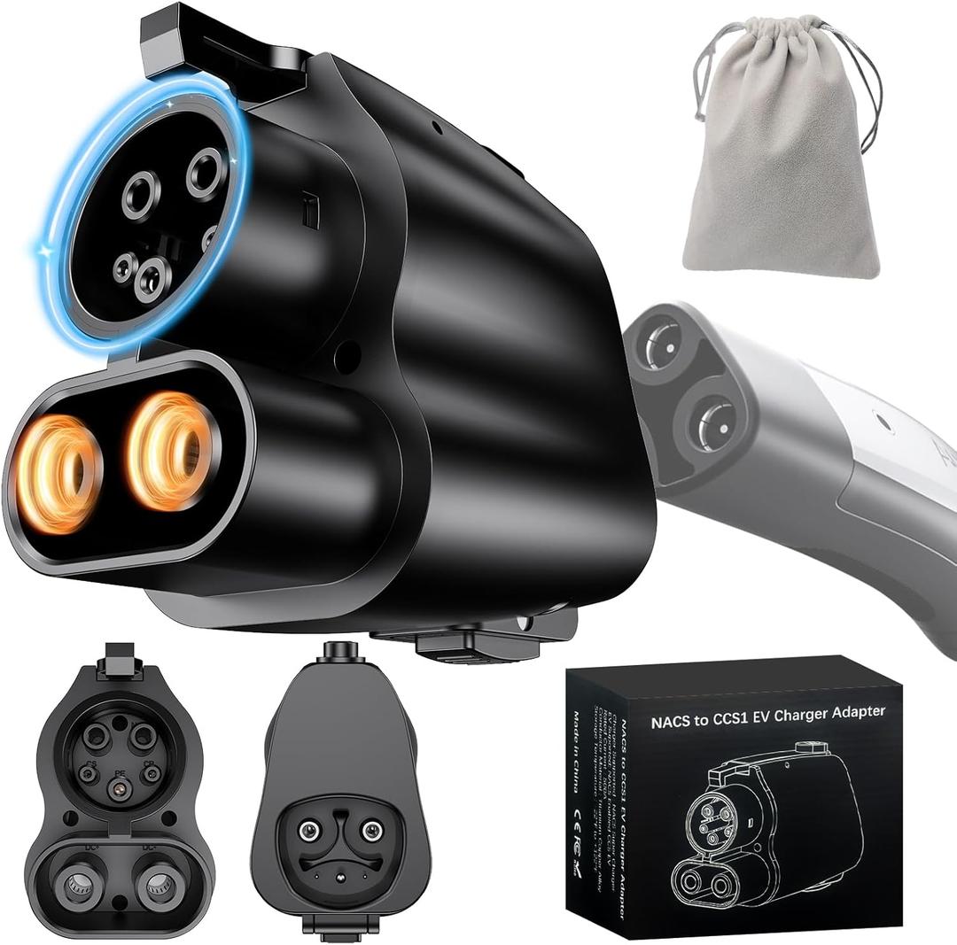 Tesla to CCS Adapter (Max 500A 1000V) Fast Charging Supercharge Up to 150 Miles in Just 15 Min, NACS to CCS Adapter for Ford, GM, Volvo etc. EVs, Compatible Tesla Charger & Tesla Supercharger Stations
