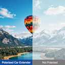 Sun Visor Extender for Car with Side Sunshade, Upgraded UV400 Polarized Car Sun Visor Extension Blocker with Sunglasses Holder, Clips and Straps Design | Anti-Glare Protection Visor for Safe Driving