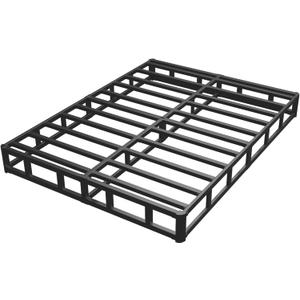 HOBINCHE 6 Inch Full Bed Frame with More Steel Slat Support,Low Profile Full Metal Platform Bed Frame with Round Corner Edges Support Mattress Foundation,No Box Spring Needed/Easy Assembly/Noise Free