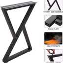28" Metal Table Legs Table Base only, Heavy Duty Furniture Desk Legs 2 pack, H 28 x W 20 Inches