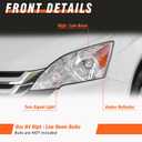 Headlight Assembly for Honda CR-V 2007 2008 2009 2010 2011 Headlamp With Chrome Housing Amber Reflector (Driver & Passenger Side)