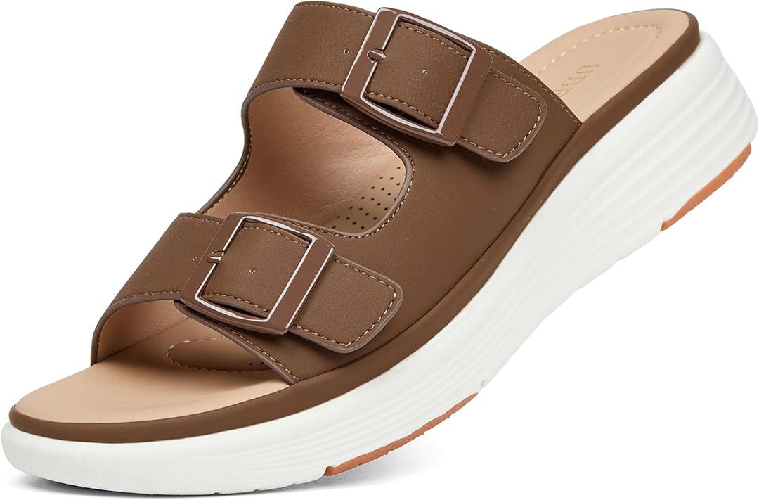 UBFEN Womens Platform Sandals Comfortable Walking Slide Soft Cushioning Footbed Casual Dressy Wedge Sandals (6)