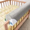 AEOCOO Bed Bumpers for Toddlers, Size 3 Ft, Toddler Bed Rail Bumper Protector for Loft Beds & Bunk Beds, Premium Soft Memory Foam Bed Guardrail, Anti-Bump | Fall Prevention, Gray