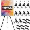 AROIC10 Pack Painting Display Easel Stand Portable Adjustable Metal Tripod Artist Canvases Height from20to66Inch Extra Sturdy forTable-Top/Floor Painting, Drawingand Displaying,Black with10StorageBag