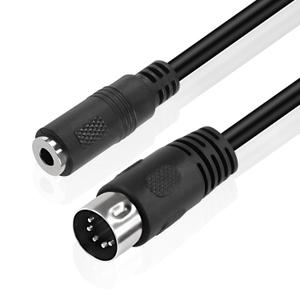 MEIRIYFA 5 Pin Din MIDI to 3.5mm TRS Audio Cable, 3.5mm(1/8in) TRS Stereo Female to 5-Pin Din Male Professional Audio Cord Adapter for Amplifiers, HI-FI Sound Systems