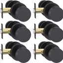 Goldenwarm Black Door Knobs Interior, Zinc Alloy Matte Black Privacy Door Knobs, Interior Door Knobs for Bathroom, Bedroom Door Knobs, Heavy Duty Round Ball, Easy Installation (6 Pack)
