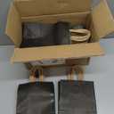 Bakepacker 100-Pack Small Size Gift Paper Bags with Handles Bulk 8.3"x6"x3.17" Black Party Kraft Shopping Bags