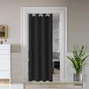 AOSKY Door Curtains for Doorway Privacy, Black Grommet Closet Curtains for Bedroom, Door Window Curtain, Light Blocking Thermal Insulation Drapes for Living Room Set of 1 Panels, 52" W x 80" L