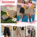 4 Pack Girls Bermuda Athletic Shorts | Girls Knee Length Shorts, Long Shorts, Elastic Waist, Loose Fit, Back to School, Summer Pants, 5-14 Y