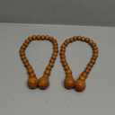 KLOGTSIND Magnetic Curtain Tiebacks, Curtain Tie Backs for Curtains 2 Pack, Wood Bead Curtain Tiebacks, Curtain Holders for Boho Bedroom Decor, Baby Nursery Decor, Farmhouse Decor (Brown)