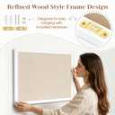DOLLAR BOSS 24"x18" Linen Cork Board Decorative Bulletin Board, White | Wood Frame, Fabric Wall Pin Board, For Walls Memo Display, Office, Home & School Decor