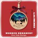 3 x Bear Ornament - Bear Christmas Ornament 2025 - Bears Gifts for Women Men, Gifts for Bears Lovers - Wood Animal Ornaments for Christmas Tree