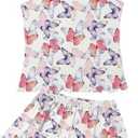 American Trends Cute Pajamas for Women Strawberry Print Cami Top and Shorts Pj Set Two Piece Pajama Set Sleepwear Sleep Set M