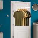 HOLDN STORAGE Over The Door Hanger - Door Rack Hangers for Clothes - Space Saving Designed for Bedroom & Bathroom - Ideal for Clothes & Towels - Drying Rack, White