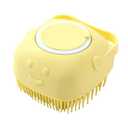 Pack of 2 Dog Brush – Cat Brush – Shampoo Dispensing Scrubber – Soft Silicone Design – Hanging Loop – For All Skin Types – Grooming, Deshedding and Exfoliating, Yellow