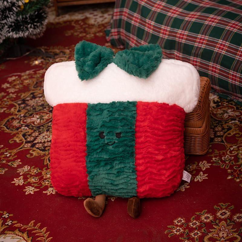 TICHA Christmas Plush Christmas Decorations Throw Pillow (16-18 Inch) - Super Soft Stuffed Animal Plush, Fluffy Holiday Decor, Couch Bed Pillow Gift Box
