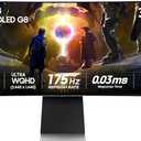 Samsung 34" Odyssey OLED G8 (G85SD) Ultra-QWHD QD-OLED G-Sync Compatible Curved Gaming Monitor, 175Hz, 0.03ms, Glare-Free Display, AMD FreeSync Premium Pro, LS34DG856SNXZA,2024