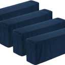 uxcell 4 Pcs Stretch Armrest Covers, Polyester Couch Armchair Cover Water Resistant Plaid Chair Arm Rest Slipcovers for Sofa Recliner, Dark Blue