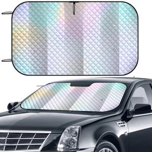 Car Windshield Sun Shade, Folding Car Shades for Front Windows UV Rays Sun Visor Shade with Sucker, Keeps Your Vehicle Cool (Colorful colors)