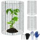 WAKCCIL 9 Packs 24"x 12" Large Wire Plant Protectors Cages to Keep Animals Out,3 Pcs Mesh Plant Cage Chicken Wire Cloche with Ground Stakes Nylon Ties Protect Plants,Shrubs,Vegetables,Garden Cloche
