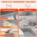 KITCATY 2PACK Stainless Steel Cat Litter Box, 20" L x 13.8" W x12 H Metal Kitty Litter Box with Lid, Never Absorbs Odors, Leak-Proof, Non-Sticky, Easy to Clean, with Scoop