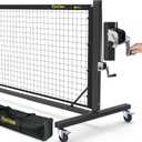 Pro Pickleball Net Hand Winch Tension System, 22ft Tournament-Grade, Anti-Sag, Locking Wheels, Heavy-Duty Frame, Easy Setup, Portable & Carry Bag Included