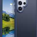 Rayboen for Samsung Galaxy S24 Ultra Case, Skin Feel Translucent Frosted Anti-Scratch Protective Phone Cover for Samsung S24 Ultra with Bumper Hard PC Back Soft Silicone Edge, Matte Blue