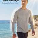 qualidyne Men's Sun Shirt Long Sleeve, 4-Way Stretch Quick Dry Lightweight Rash Guard for Fishing Running Hiking Grey