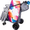 Ultimate Buggy Beach Cart with Big Wheels for Sand, Wide Wheel Wagon with Insulated Cooler Bag, Body Board and Umbrella Holder, 100 lbs Capacity