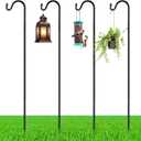 4 Pcs 60 Inch Shepherds Hook for Outdoor Adjustable Bird Feeder Pole Metal Steel Shepard Hooks for Hummingbird Stand Feeder Pole for Garden Plant, Lantern, Hanging Wedding Decor