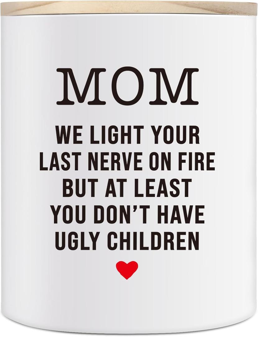Gifts for Mom, 10OZ Funny Mom Gifts from Daughter Son, Birthday Gift for Mother Mama Bonus Stepmom New Moms Mother in Law, Best Moms Ever Present Lavender Scented Candle Mom's Last Nerve