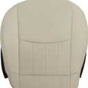 SecosAutoparts Driver Side Bottom Replacement Perforated Leather Beige Light Tan Seat Cover Compatible with Mercedes-Benz C280 2006 2007