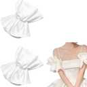 BENECREAT Removable Puff Sleeves, White Polyester Bridal Sleeve Detachable Puff Sleeves for Wedding Dress Bridal Accessories, 12x10x2inch