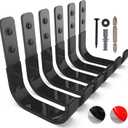 Garage Hooks 4 Inch, 6 Pack Heavy Duty Wall Hooks for Hanging, Ladder Hangers for Garage Wall Mount, Steel J Utility Garden Hose Holder Tool Organizers and Storage(55lbs) (Black)