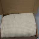 uxcell Ottomen Cover Round, Jacquard Ottomen Slipcover with Elastic Bottom Fit 50cm-58cm/19.7"-22.8" Diameter, Stretchable Footrest Stool Covers for Furniture Protector, Natural Color