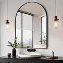Delma Arched Bathroom Mirror, 28"x40" Wall Mounted Vanity Mirror for Bedroom, Living Room and Entryway, Black