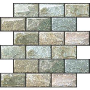 Peel and Stick Backsplash for Kitchen, Peel and Stick Tile Kitchen, Back Splash Tile for Bathroom, 3D Brick Wall Tiles Subway Tiles, 10 Sheets 10" x10.6