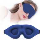 YIVIEW Sleep Mask for Side Sleeper, Complete Light Blocking 3D Pink Sleeping Eye Mask, Soft Breathable Eye Cover for Women Men, Relaxing Zero Pressure Night Blindfold (Blue)