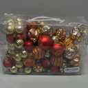 100Pcs Shatterproof Christmas Ornaments Set for Tree Large Christmas Tree Baubles Bulk Christmas Decor with Assorted Designs Perfect Christmas Ball Ornaments for Holiday Decorating, Red Gold