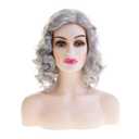 Short Grey Wavy Wigs for Women Gray Shoulder Length Curly Bob Wig Synthetic Side Part Anime Cosplay Costume Hair