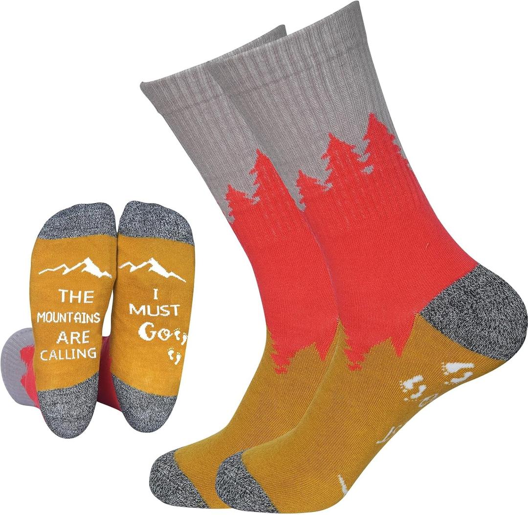 ANOTION Funny Hiking Socks for Men & Women - Moisture Wicking Lightweight Compression Socks,Women Hiking Socks Summer