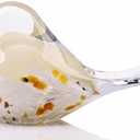 WUBIANJIE Hand Blown Glass Bird Statue Collectible Animal Art Paperweight, Living Room Bedroom Bookshelf Coffee Table Small Ornaments Shelf Home Decoration (Yellow)