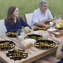 96Pcs 60th Birthday Party Tableware Set,Back in 1965 Birthday Party Decorations Supplies, Disposable Black and Gold 60th Birthdays Paper Plates Napkins Forks Favors for Men Women, Serve 24