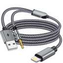 Aux Cord for iPhone [Apple Mfi Certified], 2 in 1 Lightning to 3.5mm Aux Cable with USB A Charge Fit with iPhone 14 13 12 11 XS XR X iPad, Support Car Stereo Speakers Headphone 4FT (Not for Call)